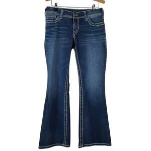 Silver Jeans Women's SUKI Bootcut Denim Jeans White Stitching Size 30 x 30 GUC